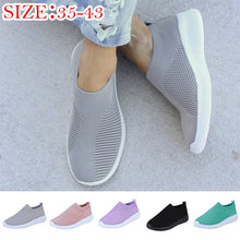 Load image into Gallery viewer, Vertvie Plus Size 35-43 Women Walking Shoes 2019 Fashion Slip On Sock Mesh Female Sneakers Flat Casual Shoes Jogging Hot Sale